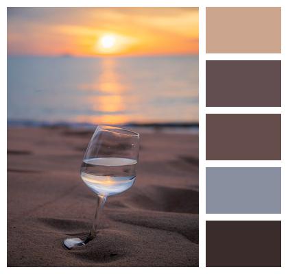 Wine Glass Glass Beach Image